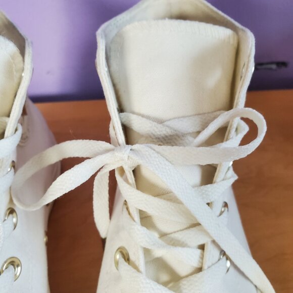High Top Cream All Star Chuck Taylors - Picture 6 of 7